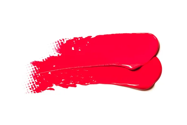 Textura Lápiz Labial Rojo Clásico Sobre Fondo Blanco Cerca —  Fotos de Stock