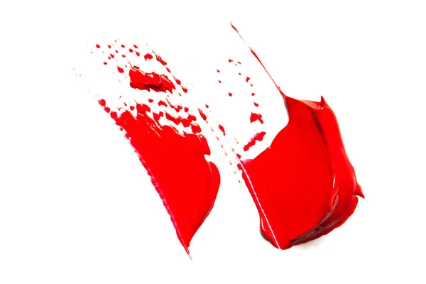 Textura Lápiz Labial Rojo Clásico Sobre Fondo Blanco Cerca —  Fotos de Stock