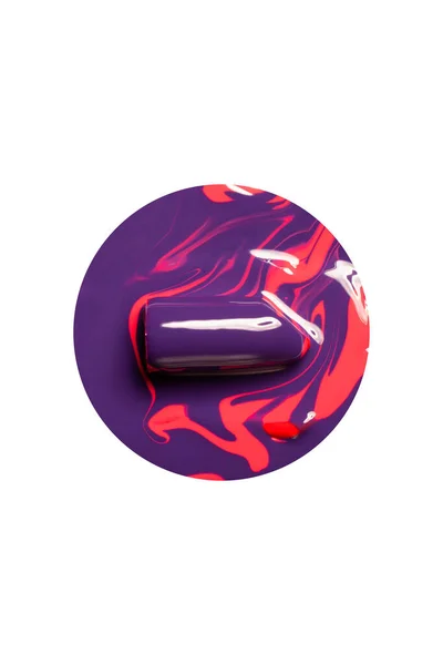Batom Violeta Tinta Vermelha Sobre Fundo Branco — Fotografia de Stock