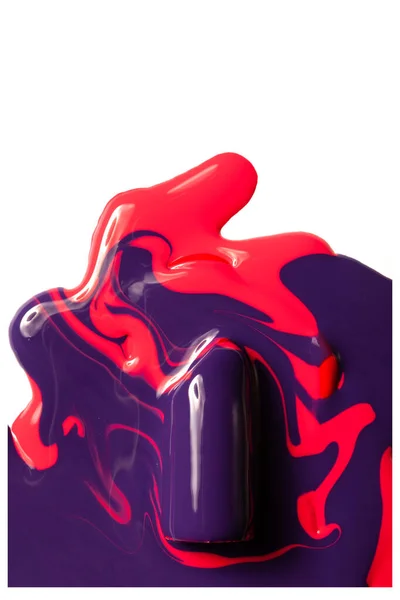 Batom Violeta Tinta Vermelha Sobre Fundo Branco — Fotografia de Stock