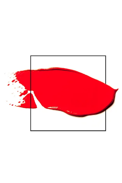 Όμορφη Φωτογραφία Του Κόκκινου Κραγιόν Υφή Κόκκινου Κραγιόν Λευκό Φόντο — Φωτογραφία Αρχείου