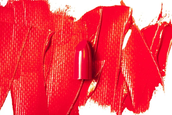 Prachtige Foto Van Rode Lippenstift Textuur Van Rode Lippenstift Een — Stockfoto