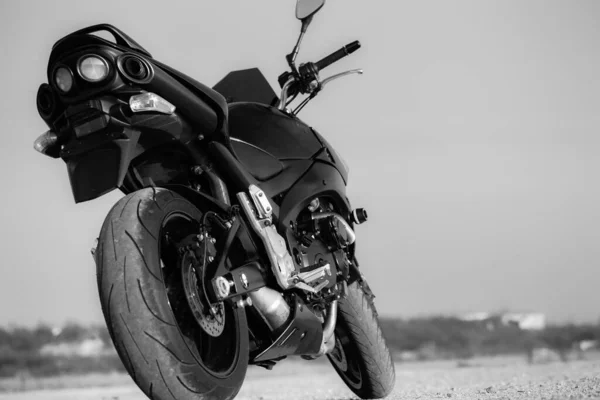 Sport Bella Moto Nera Primo Piano — Foto Stock