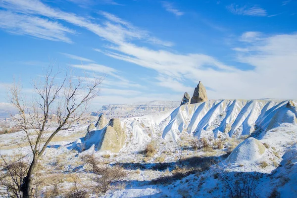 Kapadokya 'da kış yürüyüşü. Türkiye.
