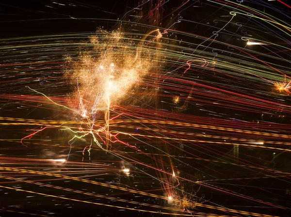 Abstrakte Linien mit Feuerwerksexplosion — Stockfoto