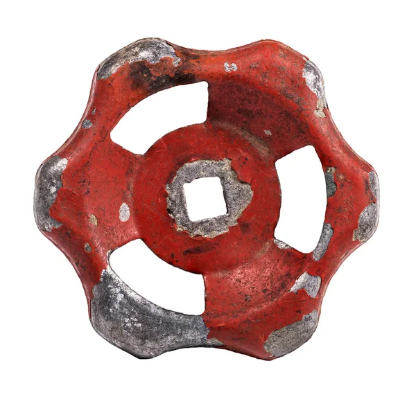 Красный металлический клапан — стоковое фото