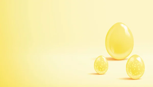 Желтые Глянцевые Яйца Орнаментом — стоковый вектор