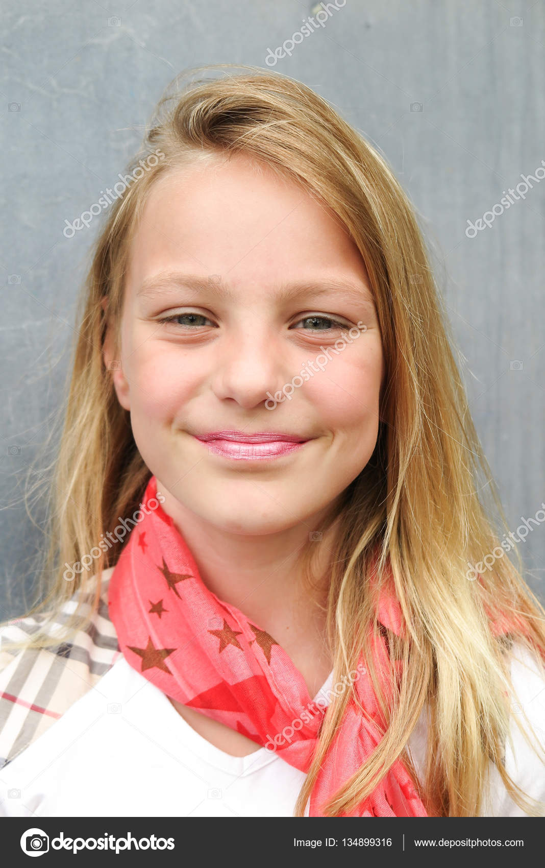 Portrait Of Pretty Blonde Young Blonde Girl With Blues Eyes Stock Photo By C Oceanprod