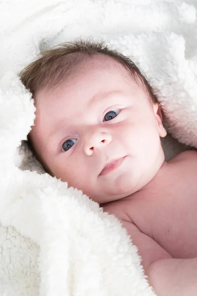 A newborn baby of a few days looks — Stock Photo, Image