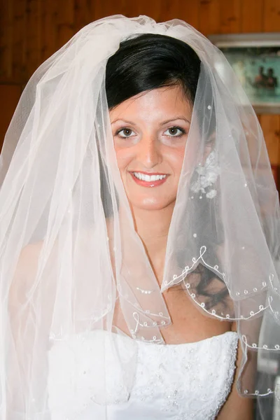 Mooi portret bruid in het huwelijk — Stockfoto