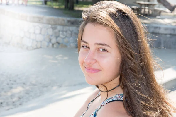 Schöne Junge Frau Teenager Mädchen Freien Porträt — Stockfoto