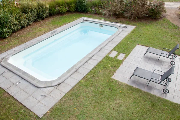 Casa Privada Piscina Jardín Verde Verano Vacío — Foto de Stock