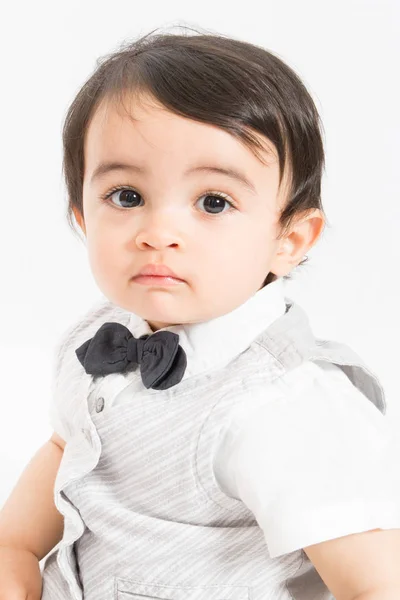 카메라 귀여운 아기의 넥타이 스러운 — 스톡 사진