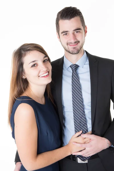 Portrait Jeune Couple Heureux Appréciant Être Ensemble — Photo