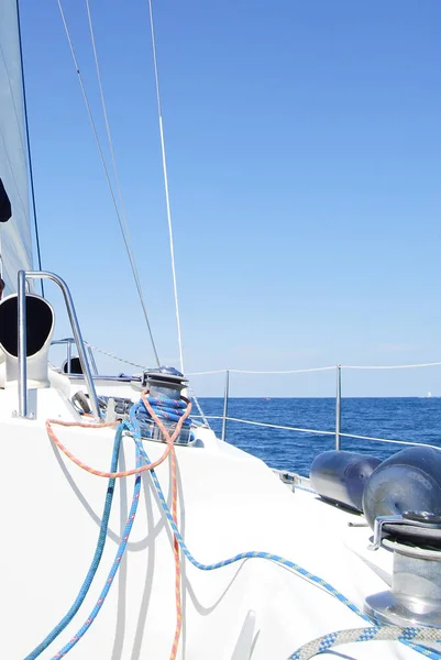 Cubierta Delantera Cubierta Del Barco Barandilla Velero Piezas Detalladas — Foto de Stock