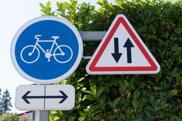 Cykelväg Och Cykelsymbol Staden — Stockfoto