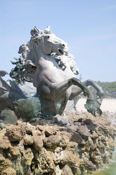 Fontana Cavallo Bordeaux Monument Aux Girondins Place Des Quinconces Francia — Foto Stock