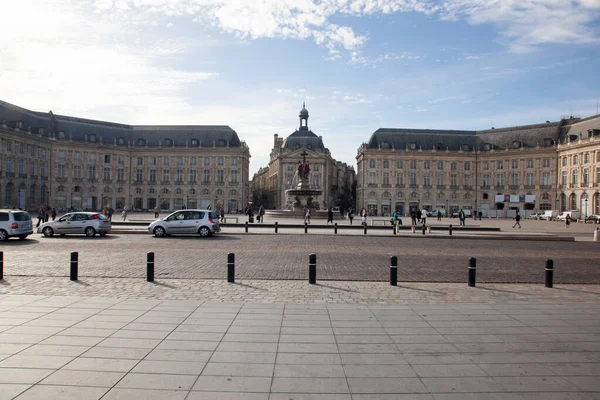 Bordeaux Akwitania Francja 2019 Widok Place Bourse Starożytnym Mieście Bordeaux — Zdjęcie stockowe