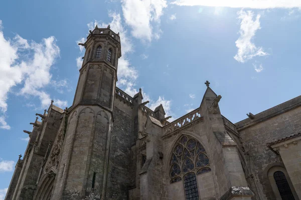 Каркассонський Собор Міська Церква Сучасному Місті Франції — стокове фото