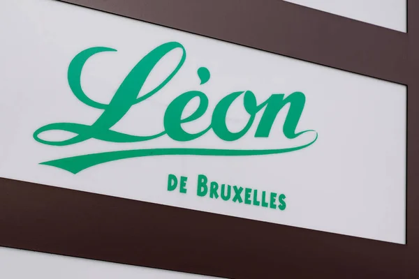 Burdeos Aquitania Francia 2019 León Bruxelles Restaurante Signo Logo Marca — Foto de Stock