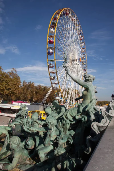 Bordeaux Aquitânia França 2019 Bordeaux Ferris Wheel Big High City — Fotografia de Stock