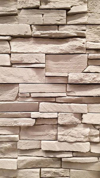 Stone Wall Vertical Background Beige White — Stock Photo, Image