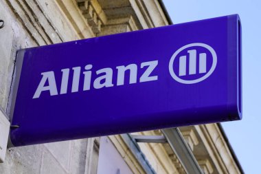 Bordeaux, Aquitaine / Fransa - 11 13 2019: allianz Sigorta Logosu Market Finansal Hizmetler Sağlayıcıları