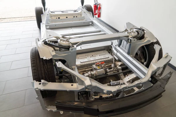 Bordeaux Aquitânia França 2019 Tesla Motor Detalhe Modelo Chassis Real — Fotografia de Stock
