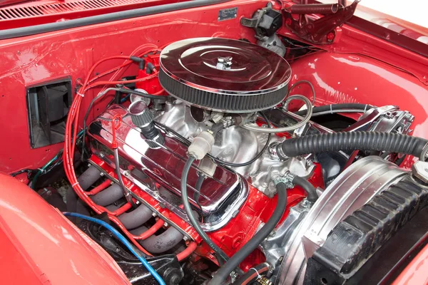 ボルドー アキテーヌ フランス 2019 Chevrolet Impalaエンジンの詳細古典的なアメリカ車のモーター — ストック写真