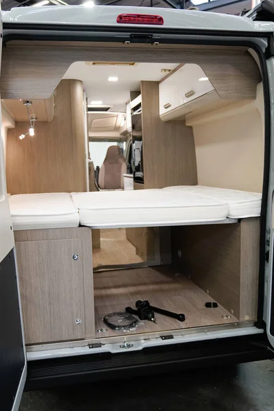 New Camper Van Vehicle Interior View Motorhome — Stok fotoğraf