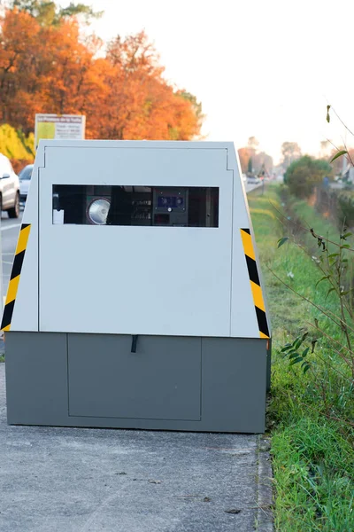Auto Radar Automatyczna Kamera Prędkości Poboczu Drogi — Zdjęcie stockowe
