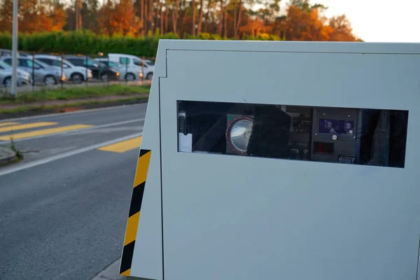 Automatic Camera Car Modern Speed Trap Auto Radar Roadside — Stock Photo, Image