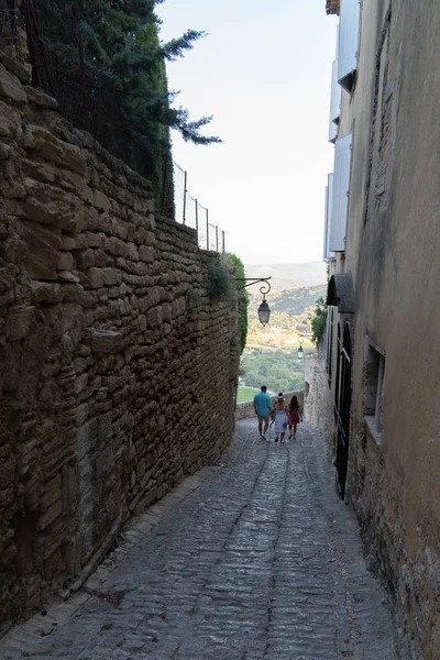 Beco Turista Antiga Cidade Gordes Vaucluse França Europa — Fotografia de Stock