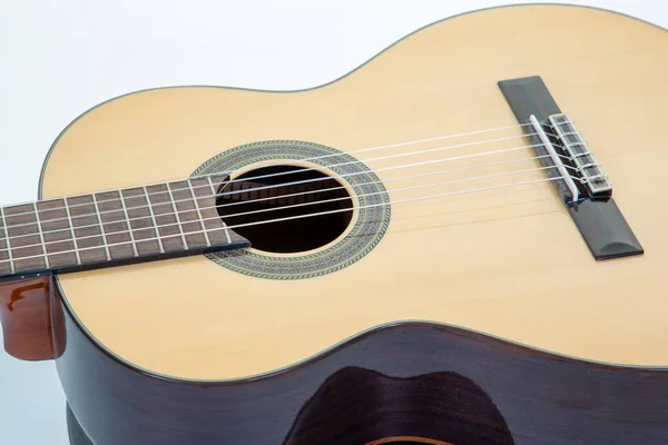 Zbliżenie Drewnianej Gitary Akustycznej — Zdjęcie stockowe