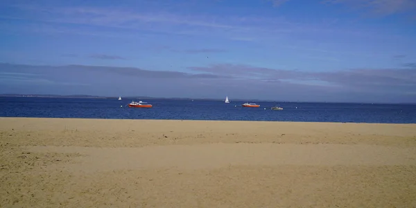 Panorama Dia Verão Praia Areia Baía Arcachon França — Fotografia de Stock