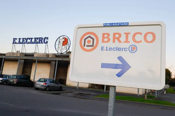 ボルドー アキテーヌ フランス 2019 Bricoleclerc Logos一般商業フランス語の看板店ブランドE Leclerc — ストック写真