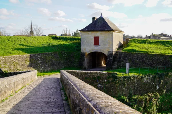 Citadell Medeltida Bro Ingång Antika Blaye Stad France — Stockfoto