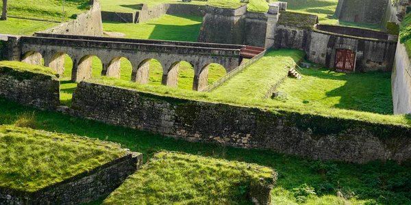 Aerial Top View Blaye Citadel Unesco World Heritage Site Gironde — 스톡 사진