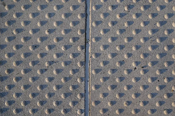 Taktiles Pflaster Auf Fußweg Punktzeichen Auf Boden Für Blinde Grau — Stockfoto