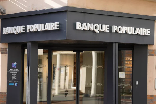 Burdeos Aquitania Francia 2020 Banque Populaire Logo City Bank Agency — Foto de Stock
