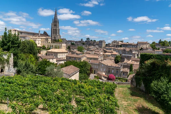 Vista Dall Alto Panoramica Del Villaggio Unesco Saint Emilion Bordeaux — Foto Stock