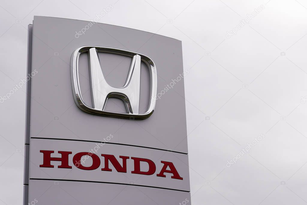 Bordeaux , Aquitaine / France - 01 15 2020 : Honda logo dealership sign car store Japanese automobile manufacturer shop