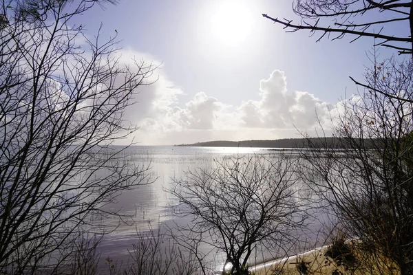 Soluppgång Morgonen Sjö Lac Hourtin Gironde Vintern Dag — Stockfoto