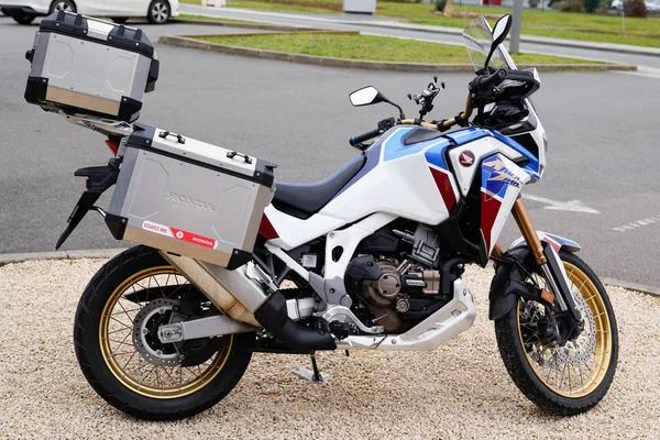 Bordeaux Aquitaine Frankrike 2020 Honda Africa Twin Motorcykel Modell Tävlingsstil — Stockfoto