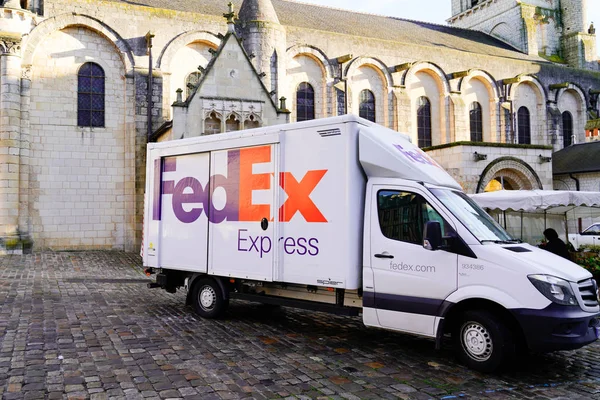 Bordeaux Aquitânia França 2020 Fedex Express Van Truck Corporation Nos — Fotografia de Stock