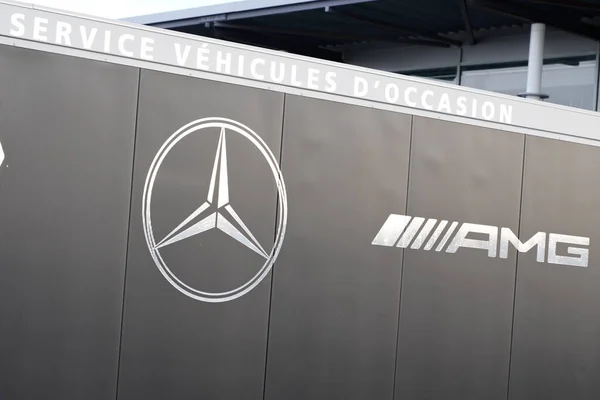 Burdeos Aquitania Francia 2020 Mercedes Benz Amg Logo Sign Shop — Foto de Stock