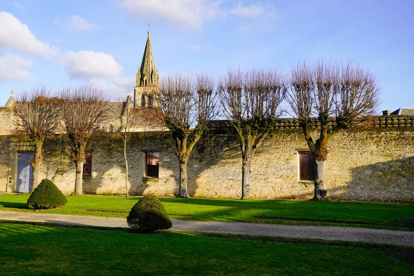 Muralhas Interiores Castelo Bourg Sur Gironde Com Igreja Garonne França — Fotografia de Stock