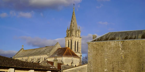 Średniowieczny Kościół Centrum Miasta Wieś Bourg Sur Gironde Akwitanii Francja — Zdjęcie stockowe