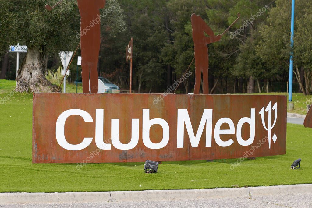 La Palmyre , Les Mathes , Aquitaine / France - 02 15 2020 : Club med sign logo french holidays private company in La Palmyre Les Mathes france