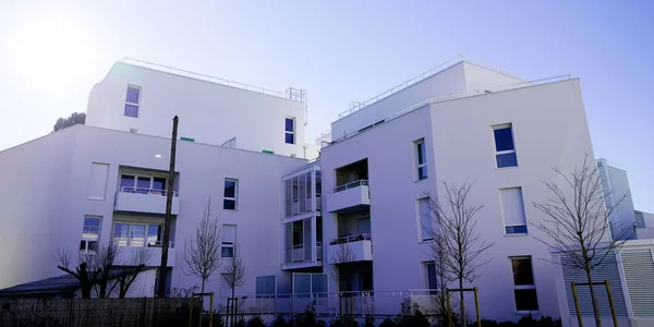 Modern white residential buildings outdoor